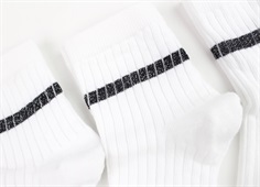 Name It bright white black glitter stripe strømper (3-pak)